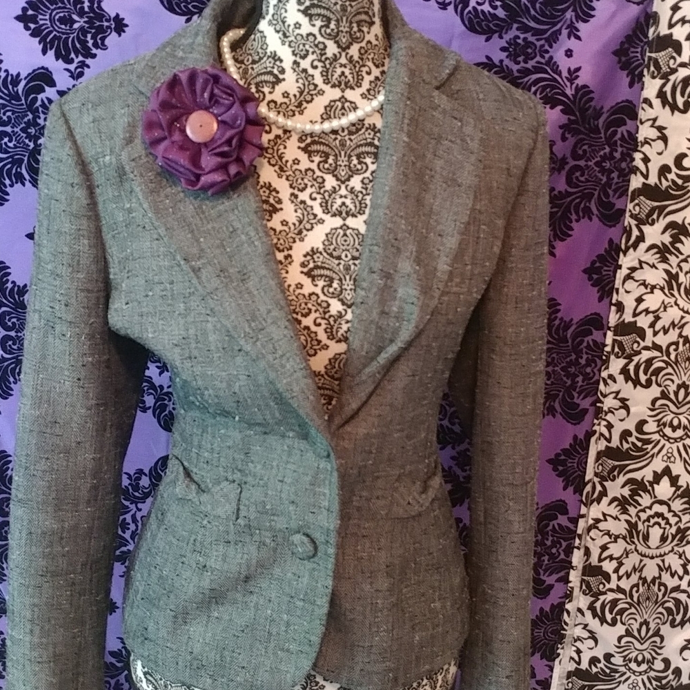 Purple handmade flower pin brooch